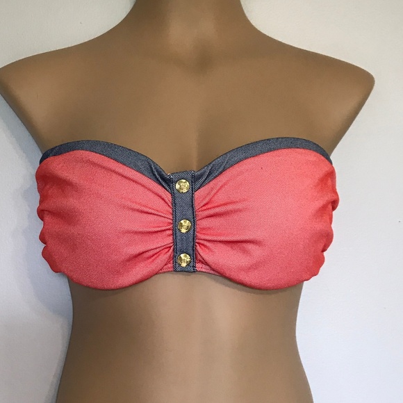 NEW Tommy Hilfiger Swimwear Sailing Stripes Boyshort Bikini Bottom RED white S